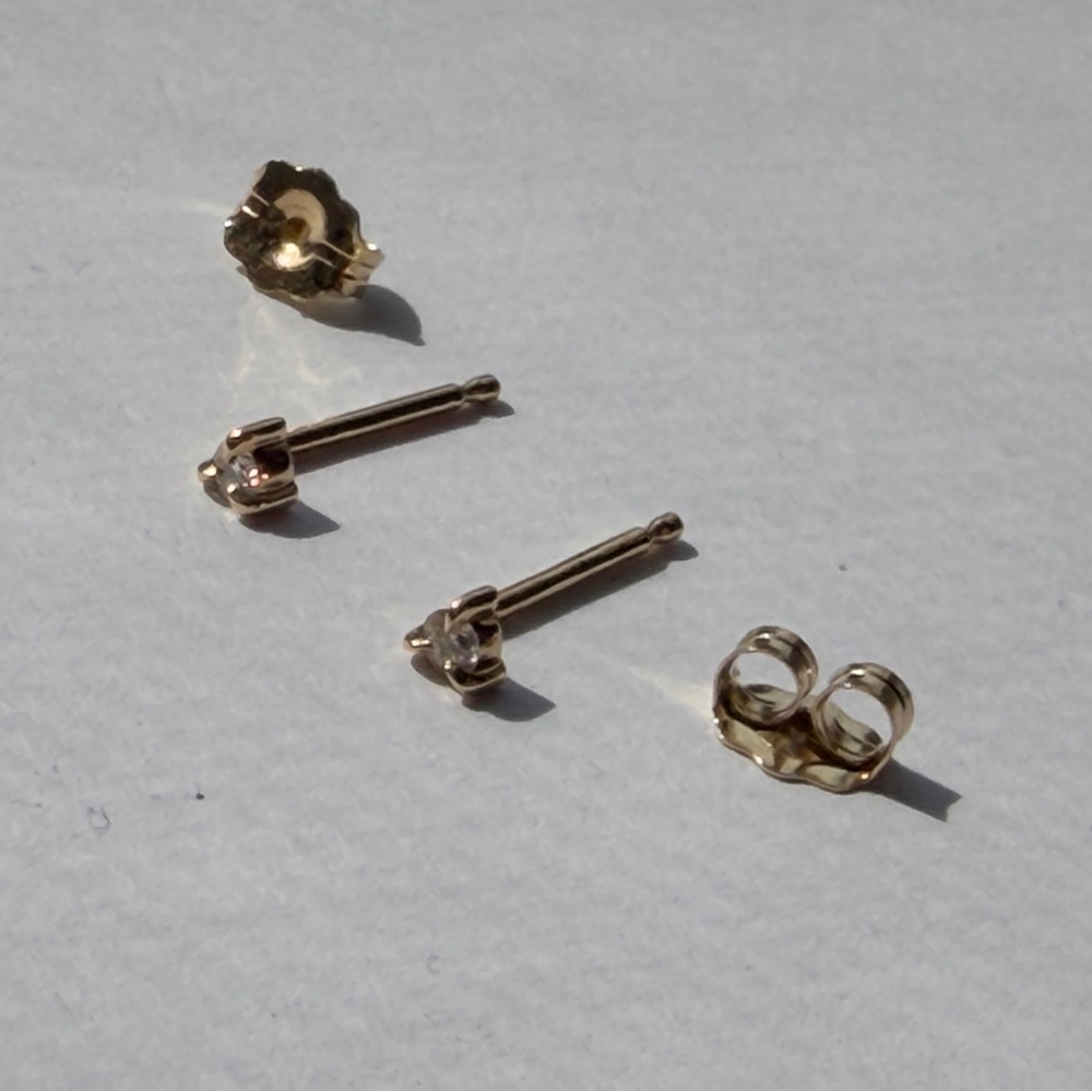 Catbird Petite Angel Hair Diamond Studs - Picture 5 of 8